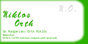 miklos orth business card